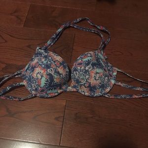 Hollister blue paisley padded bikini top